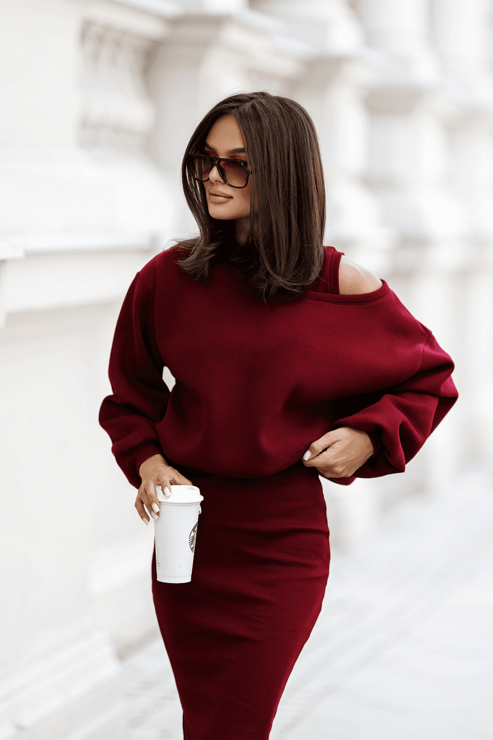 Komplet CLOUD: bawełniana bluza i sukienka - 5 kolorów