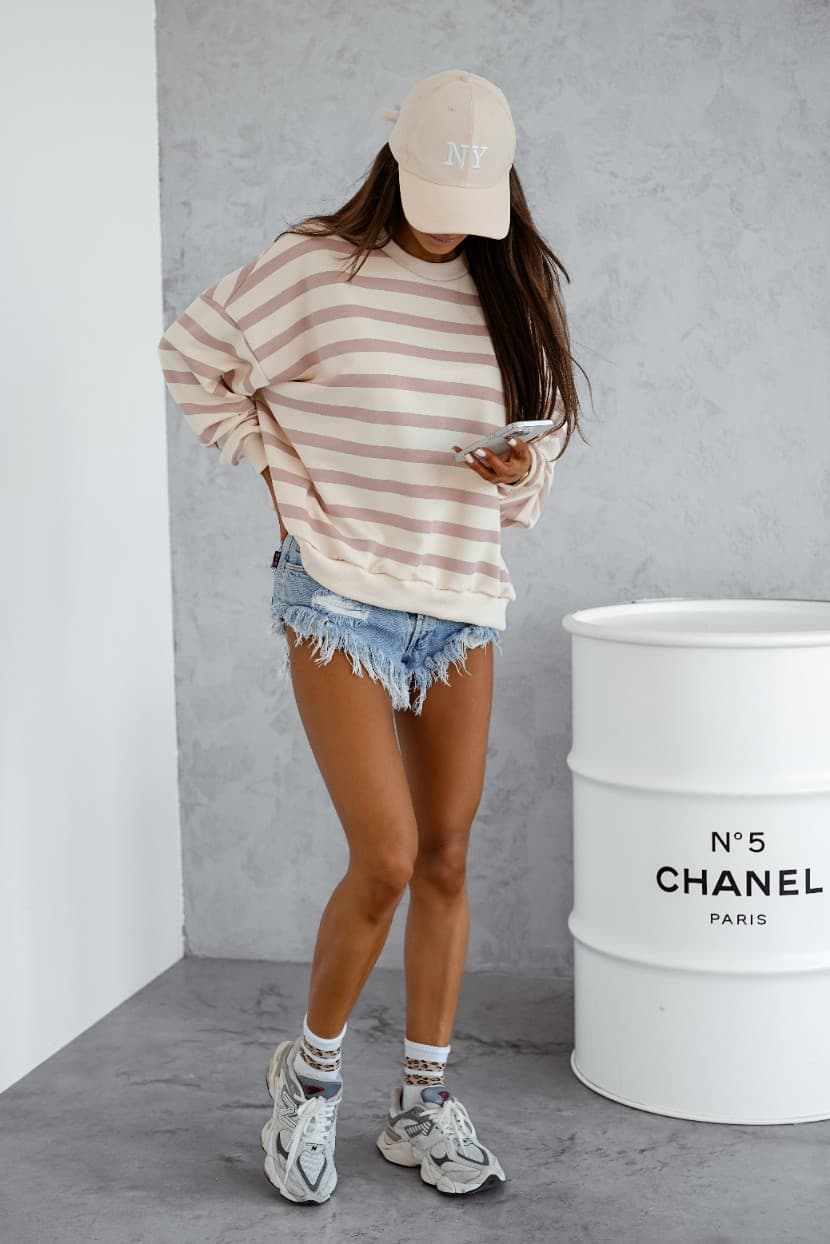 Bluza STREL pasy jasny róż 🌸